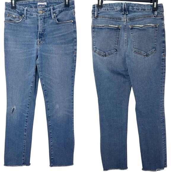 Good American Women's Good Legs Straight Jeans Medium Wash - Picture 11 of 11